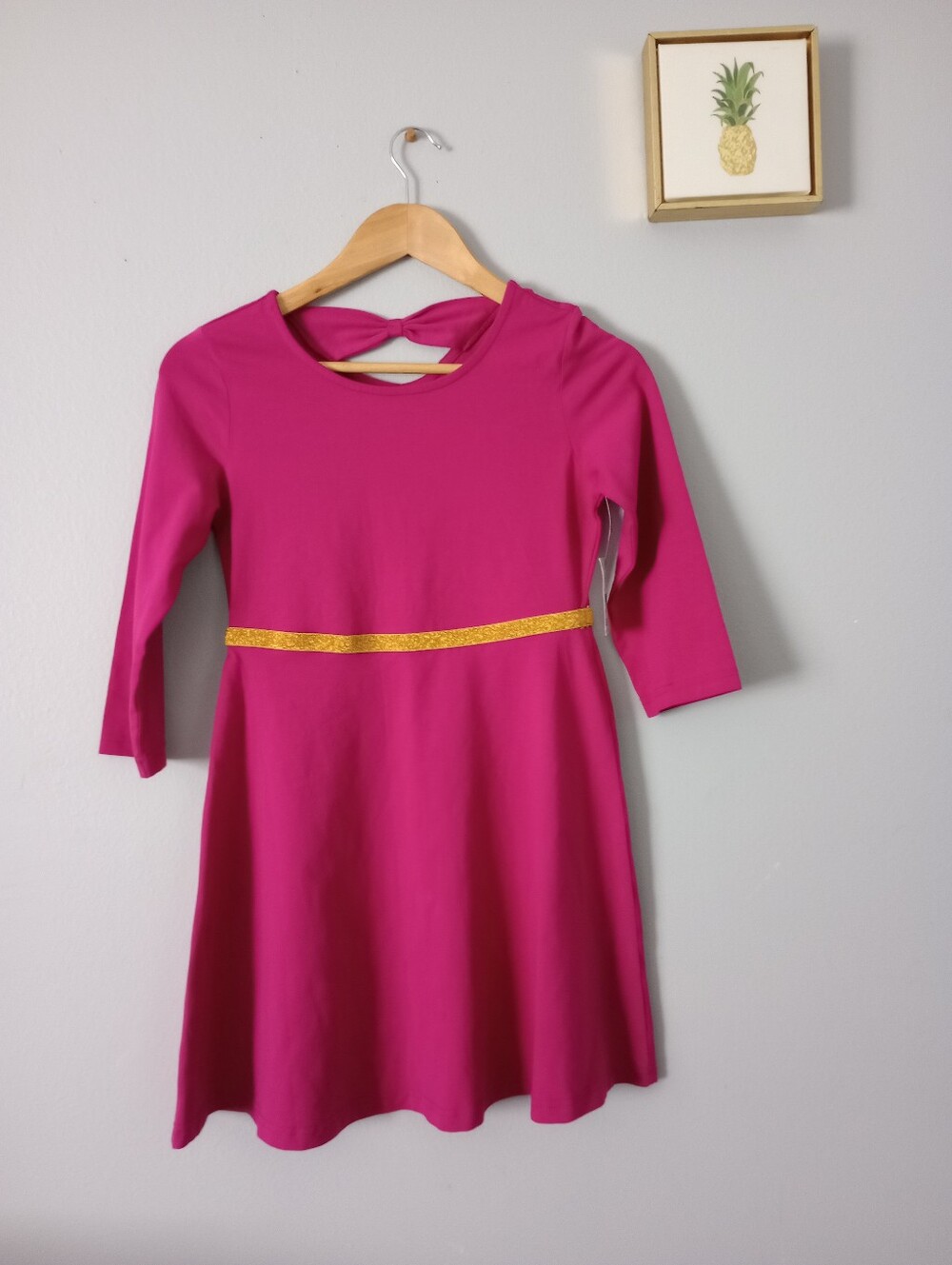 Dress Girl Simple styled  16(XL)  A-line  Color Pink 3/4 Sleeves New Soft